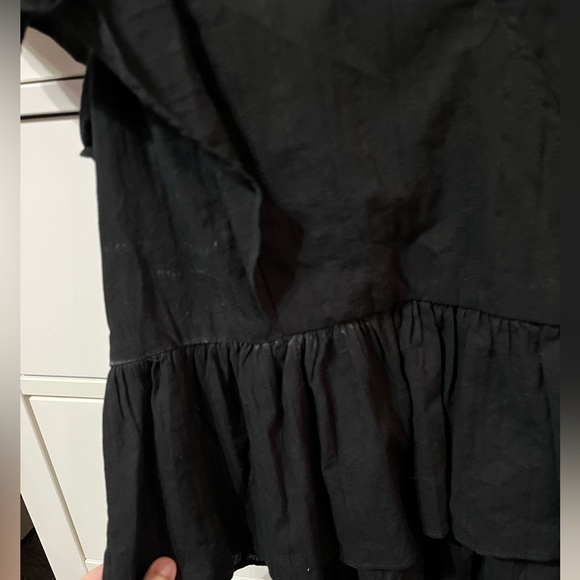 Black V-neck ruffle blouse from the Magnolia store. Size L. Never worn! NWT - Picture 2 of 7
